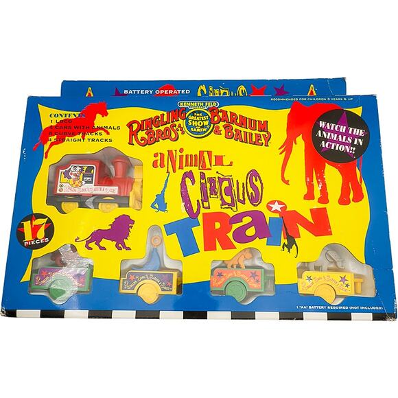Ringling Bros Barnum & Bailey Greatest Show Animal Circus Train 17-Pc Set in Box - Picture 1 of 6